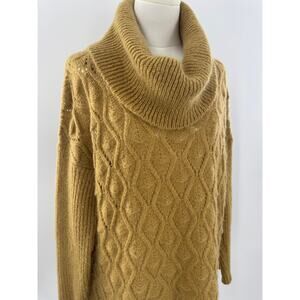 Elsamanda Italy Gold Mohair Sweater Cowl Neck Oversized Yellow S L